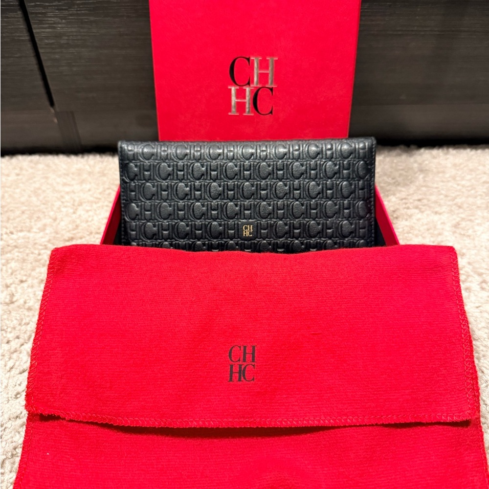 Carolina Herrera Black Leather Wallet